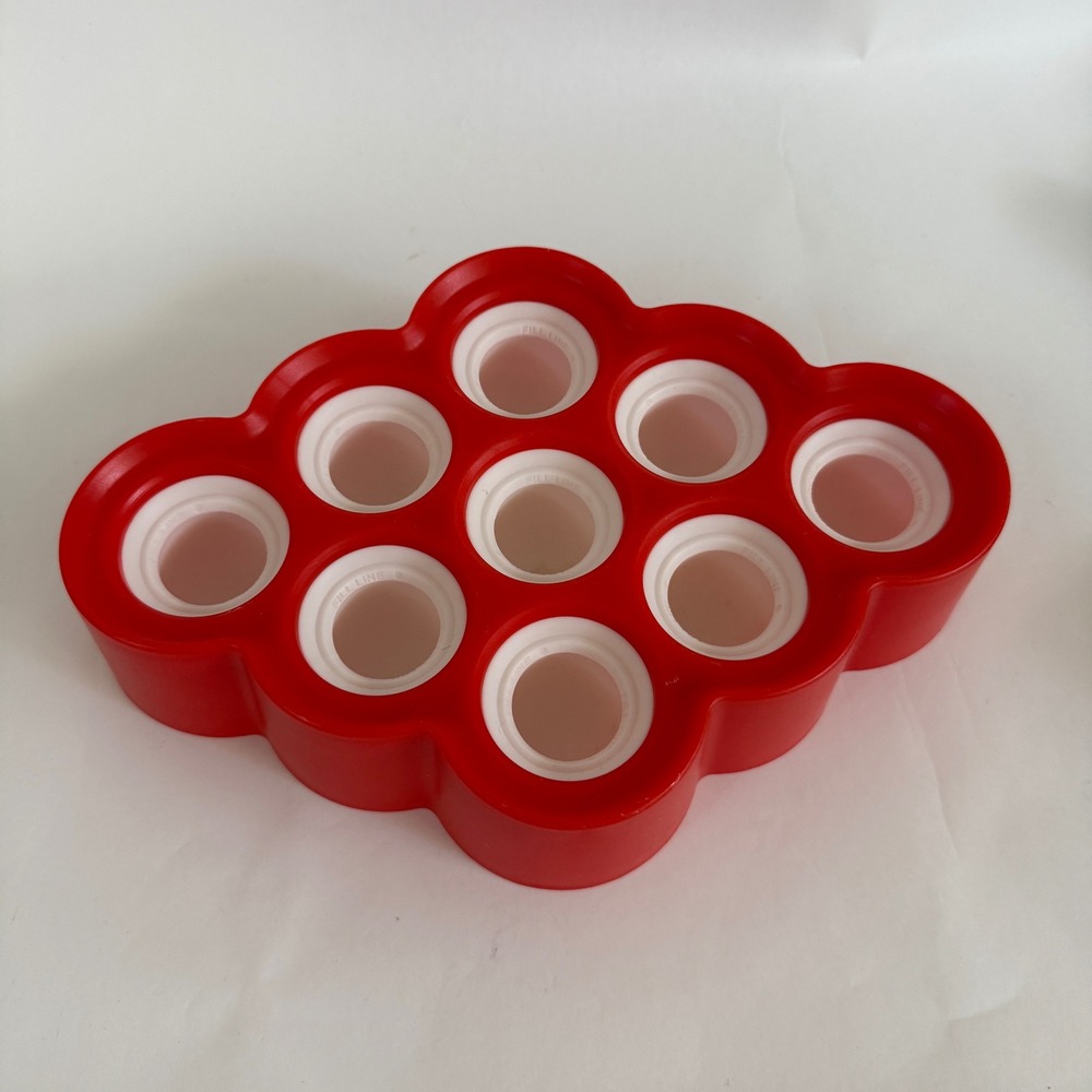 ZOKU Ice Pop Maker Silicone‎ Mold Tray Red White 8 Slot Popsicle Maker